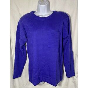 VTG SK & Company Purple Knit Sweater Men's Medium Wool Blend Ribbed